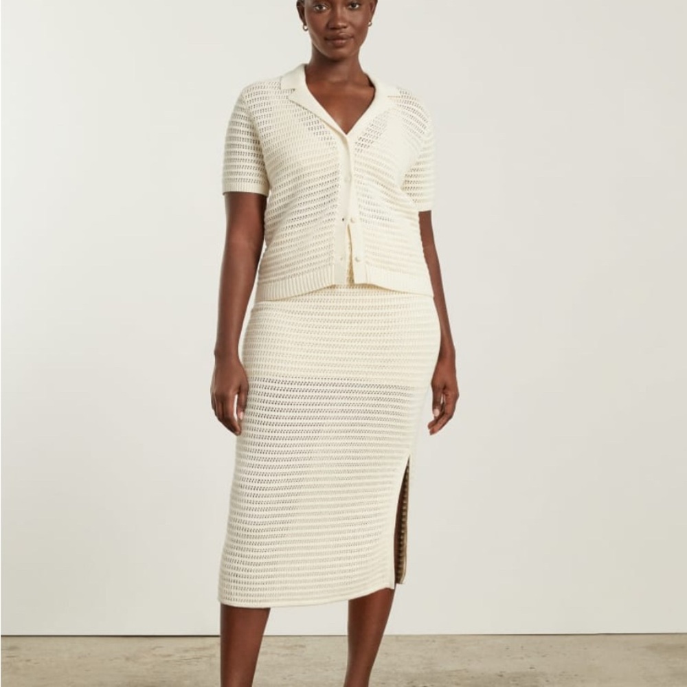Everlane Crochet Knit Polo, M, EUC - Picture 2 of 8